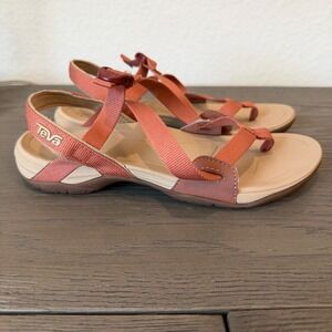 Teva Tirra Sandals Womens Coral Pink Multi Strap Hiking Water Shoes 4266